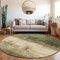 Homeroots 8' Fern Green And Beige Round Abstract Washable Indoor Outdoor Area Rug 603019 - alternate 3