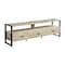 Monarch Specialties TV Stand, 72'', Media Entertainment Center, Cream Stone Laminate, Black Metal, Contemporary I 2846 - alternate 2