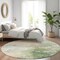 Homeroots 8' Artichoke Green And Ivory Round Abstract Washable Indoor Outdoor Area Rug 605502 - alternate 7