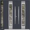 Vdomdoors Metal Double Doors Deux 5755 Gray Graphite Clear Glass 1 Sidelight Entry Modern Painted 84x80 (W72+ DEUX5755DEXD-GRE-W72+12xH80-LH-O - alternate 1