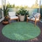 Homeroots 8' Green And Blue Round Abstract Washable Indoor Outdoor Area Rug 599798 - alternate 3