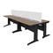 Regency Fusion 4 Person Bench Workstation W/ Privacy Panel, 96 in W X Wood, Metal, Noble Oak MFBPD9658NO - alternate 1