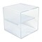 Deflecto Stackable Cube Organizer, Divided, 2 Compartments, Plastic, 6 x 6 x 6, Clear 350701 - alternate 6