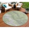 Homeroots 8' Artichoke Green Lavender And Ivory Round Abstract Washable Indoor Outdoor Area Rug 618192 - alternate 1