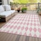 Homeroots 8' X 10' Pink And Ivory Geometric Washable Indoor Outdoor Area Rug 577094 - alternate 4