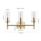 Jonathan Y Cato 21.25" 3-Light Modern Minimalist Iron/Glass LED Vanity, Brass Gold/Clear JYL7807C - alternate 5