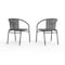 Flash Furniture Lila  Gray Rattan Indoor-Outdoor Restaurant Stack Chair, PK2 2-TLH-037-GY-GG - alternate 11
