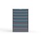 Strong Hold 6 drawer cabinet - (2x 4ft, 2x 5ft, 2x 7ft) - Blue accents - Keyed Different S3044-PPDAS-0602FS - alternate 1