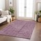 Homeroots 10' X 14' Eggplant And Ivory Geometric Washable Indoor Outdoor Area Rug 600815 - alternate 5