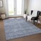 Homeroots 10' X 14' Sky Blue And Ivory Abstract Washable Indoor Outdoor Area Rug 605577 - alternate 4