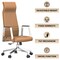 Leisuremod Aleen High-Back Office Chair in Upholstered Leather and Iron Frame, Swivel and Tilt, Acorn Brown AOT19LBRL - alternate 6