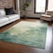 Homeroots 5' X 8' Green And Ivory Abstract Washable Indoor Outdoor Area Rug 604792 - alternate 6