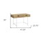 Homeroots 47" Natural and White Wood and Metal H-Shape Computer Desk With Two Drawers 489891 - alternate 4