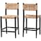 Bali & Pari Prita Bohemian Paper Loom and Black Mahogany Wood 2-Piece Bar Stool Set 249-2PC-13880-ZORO - alternate 1