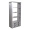 Homeroots 71" Silver Aluminum Four Tier Bookcase with Two Drawers 488870 - alternate 5