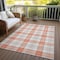 Homeroots 10' X 14' Coral And Beige Plaid Washable Indoor Outdoor Area Rug 601325 - alternate 6