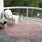 Homeroots 8' Blush And Pink Round Abstract Washable Indoor Outdoor Area Rug 616222 - alternate 4
