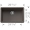 Blanco Precis 27" Single Bowl, Volcano Gray 527412 - alternate 3