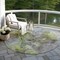 Homeroots 8' Olive Green And Gray Round Abstract Washable Indoor Outdoor Area Rug 581769 - alternate 4