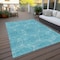 Homeroots 3' X 5' Aqua And Ivory Geometric Washable Indoor Outdoor Area Rug 614047 - alternate 3