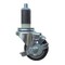 Service Caster 3'' SS Black Poly Swivel 1-1/8'' Expanding Stem Caster with Brake SCC-SSEX20S314-PPUB-BLK-TLB-118 - alternate 1