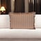 Homeroots 14" X 20" Brown and White Cotton Lumbar Throw Pillow with Fringe 529245 - alternate 1