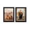 Homeroots Set Of Two Pumpkins with A Black Cat Black Framed Print Wall Art, 2PK 407943 - alternate 1