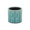 Homeroots Turquoise Ceramic 22 Ounce Geometric Round Distressed Pot Planter 487454 - alternate 3