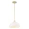 Jonathan Y Solene 11.75" 1-Light Modern Contemporary Adjustable Metal/Glass Dome LED Pendant, Almond/White JYL9565B - alternate 1