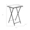 Homeroots 20" Silver and Black Mirrored Glass Faux Crystal And Metal Folding Tray Table 641951 - alternate 3