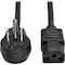 Eaton Tripp Lite Series Computer Power Cord, Right-Angle NEMA 5-15P to C13 - Heavy-Duty, 15A, 125V, 14 P007-003-15D - alternate 1