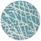 Homeroots 8' Round Teal Round Abstract Washable Non Skid Indoor Outdoor Area Rug 559330 - alternate 6