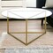 Homeroots 35" Gold Glass And Steel Round Coffee Table 520954 - alternate 4
