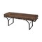 Homeroots 55in Brown and Black Genuine Leather Upholstery Bench 376196 - alternate 3