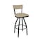 Bfm Seating Bristol Swivel Barstool - Grade 4 Upholstered Seat & Back - Steel Frame - Sand Black Finish 4301SSTT015-SB - alternate 1