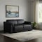 Homeroots 73in Black Italian Leather Power Reclining Loveseat 720484 - alternate 6