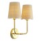 Jonathan Y Lila 15" 2-Light Traditional Coastal Scalloped Fabric Shade/Metal LED Vanity Light, Brass Gold/Brown JYL1608A - alternate 5