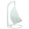 Leisuremod White Wicker Hanging 2 person Egg Swing Chair with Beige Cushions ESCW-57BG - alternate 5