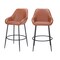 Homeroots Set of Two 30" Brown And Black Faux Leather And Steel Bar Height Bar Chairs 555707 - alternate 5