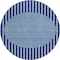 Homeroots 8' Navy Blue And Gray Round Striped Washable Indoor Outdoor Area Rug 597183 - alternate 4
