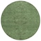 Homeroots 8' Fern Green And Dark Green Round Floral Washable Indoor Outdoor Area Rug 604224 - alternate 6
