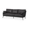 Homeroots 82" Black Leather Sofa With Toss Pillows 607324 - alternate 1