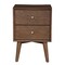 Homeroots 26" Brown Solid Wood and Wood Two Drawer Nightstand 399266 - alternate 1