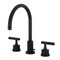Kingston Brass Widespread Bathroom Faucet with Knurled Handle and Brass Pop-Up, Matte Black KS8920KNL - alternate 1