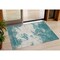 Homeroots 3' X 5' Teal Blue Ivory And Gray Abstract Washable Indoor Outdoor Area Rug 599520 - alternate 1