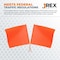 Jrex Safety 18 in x 18 in Orange Warning/Safety Flag with 24 in Wood Staff, 12PK WF24-JR-12PK - alternate 2