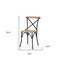 Homeroots Light Brown and Black Solid Wood And Iron Cross Back Dining Side Chair 605679 - alternate 4
