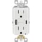 Leviton SmartlockPro White 2-Port USB Charging Outlet W/ 5-15R Self-Test GFCI In-Wall Charger Duplex Outlet R02-GUAC1-0BW - alternate 3