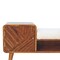 Homeroots 35in Cream and Chestnut Boucle and Solid Wood Upholstered Bench With Cabinet And Shelf 657375 - alternate 3
