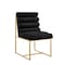 Homeroots Set of Two Tufted Black And Gold Upholstered Faux Leather Dining Side Chairs 545051 - alternate 3